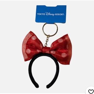 New Tokyo Disney Resort Ears Headband Keychain Minnie Day Polka Dot Tule Red